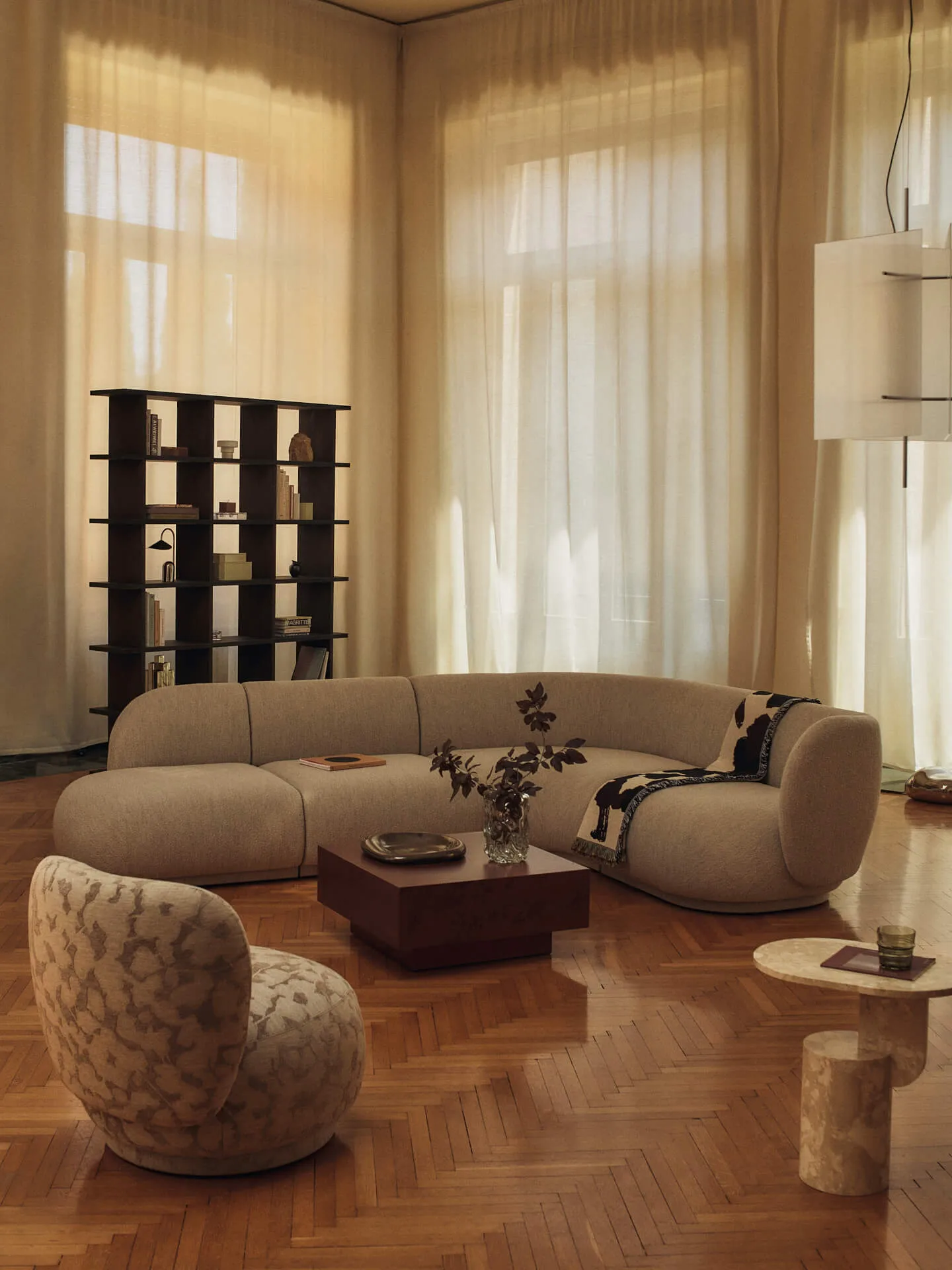 Kona Bücherregal 3x6, Dark Stained Ferm Living