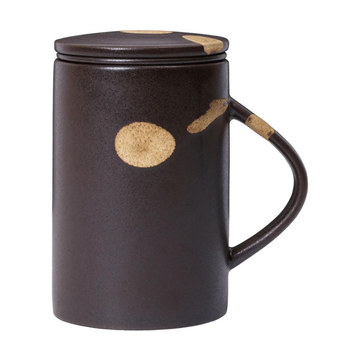 Koyo Teebecher mit Teesieb 40 cl, Dark brown-buff Ferm Living