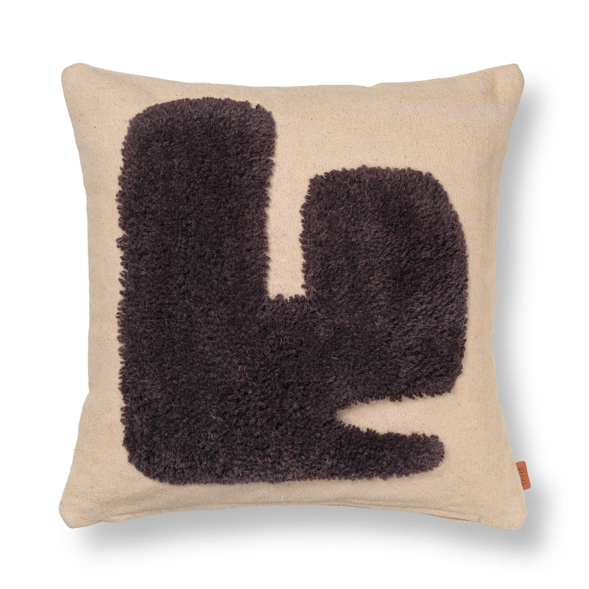 Lay Kissen 50 x 50cm, Sand / Dark Brown Ferm Living