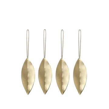 Leaf Brass Weihnachtsbaumschmuck - 4er Pack - Ferm Living