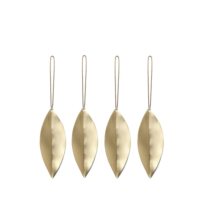 Leaf Brass Weihnachtsbaumschmuck - 4er Pack - Ferm LIVING