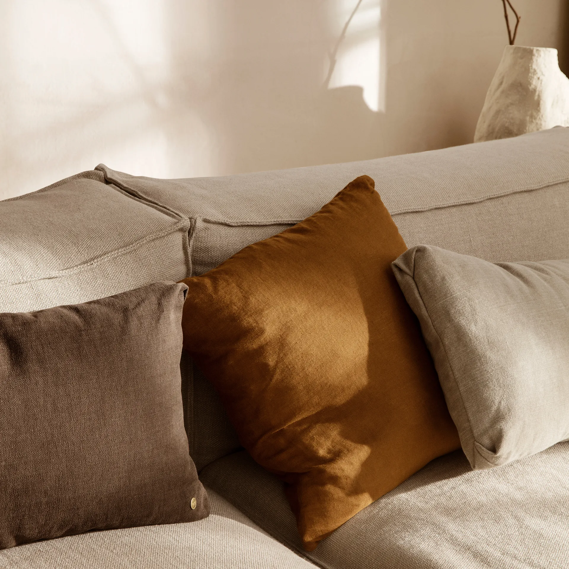 Linen Kissen 50 x 50cm, Sugar kelp Ferm Living