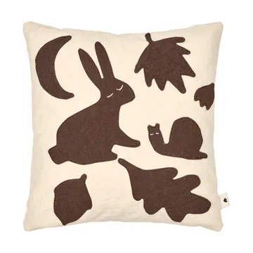 Lunden Kissen - Off-white-dark chocolate, 30x30 cm - Ferm Living