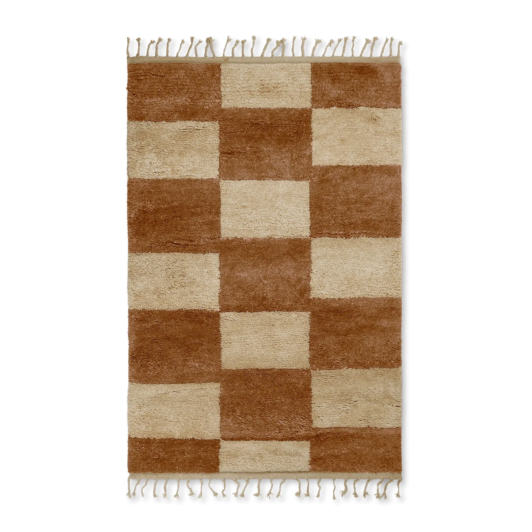 Mara handgeknüpfter Teppich 120 x 180cm, Dark Brick-off-white Ferm Living