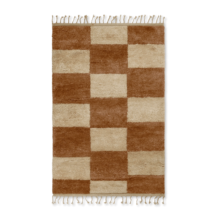 Mara handgeknüpfter Teppich 120 x 180cm - Dark Brick-off-white - Ferm LIVING
