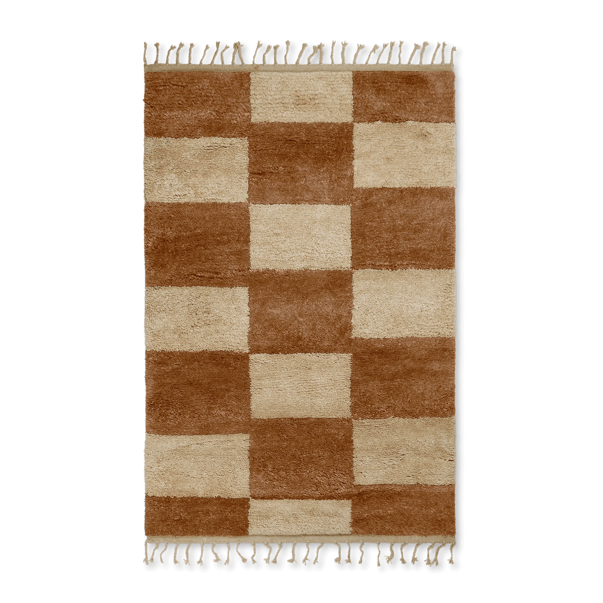 Ferm Living Mara handgeknüpfter Teppich 120 x 180cm Dark Brick-off-white