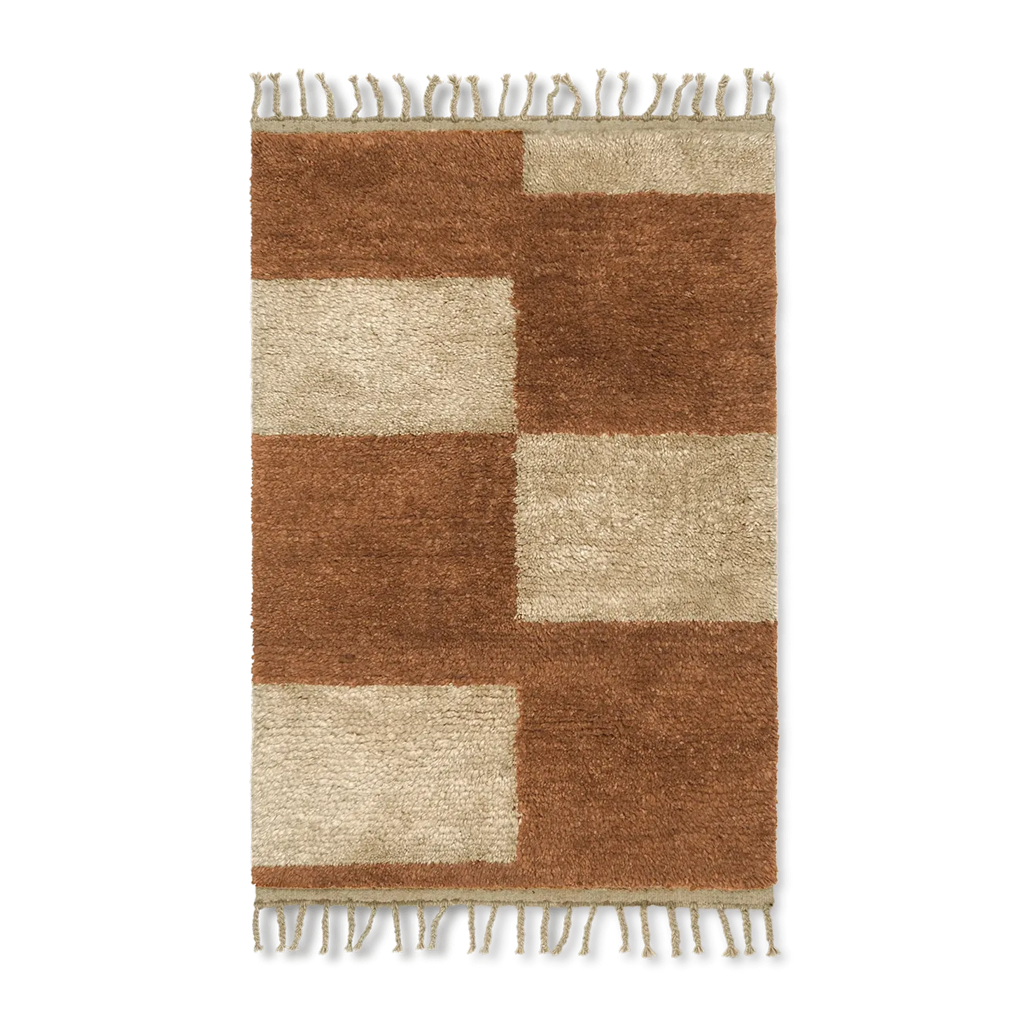 Mara handgeknüpfter Teppich 80 x 120cm, Dark Brick-off-white Ferm Living