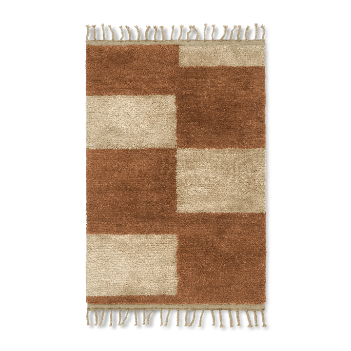 Mara handgeknüpfter Teppich 80 x 120cm - Dark Brick-off-white - Ferm LIVING