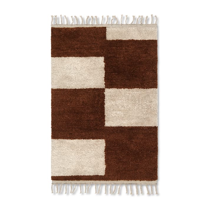 Mara handgeknüpfter Teppich 80 x 120cm - Dark Brick-off-white - Ferm LIVING