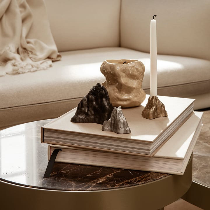 Marble Table Beistelltisch - Marmor braun, large, braunes Gestell - ferm LIVING