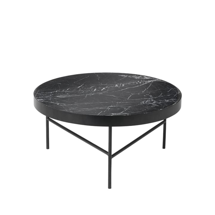 Marble Table Beistelltisch - Marmor schwarz, large, schwarzes Gestell - Ferm LIVING