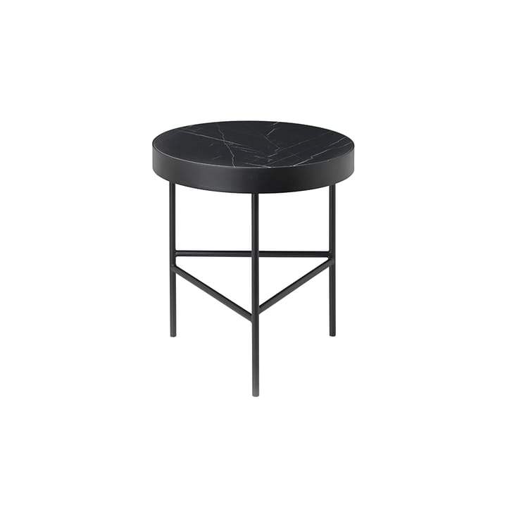 Marble Table Beistelltisch - Marmor schwarz, medium, schwarzes Gestell - Ferm LIVING