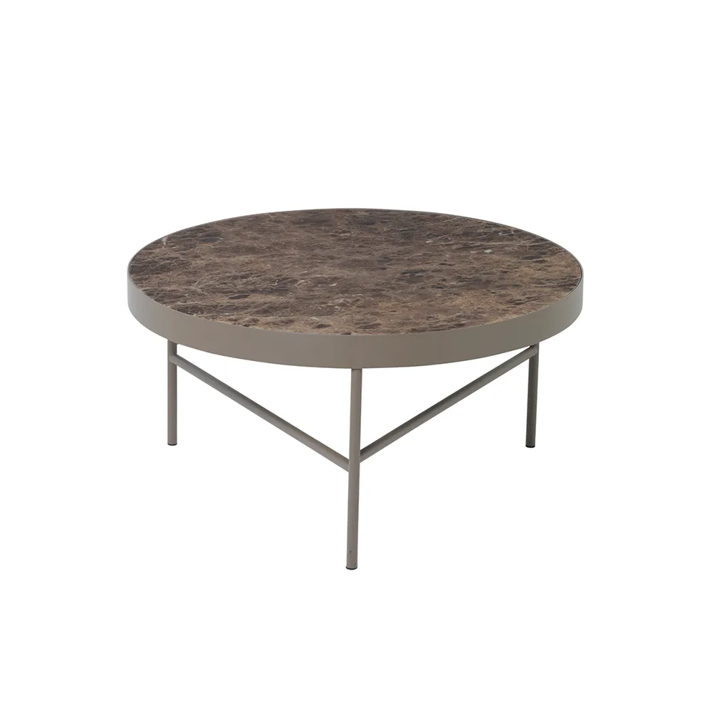 Marble Table Couchtisch, Marmor braun, large, braunes Gestell Ferm Living