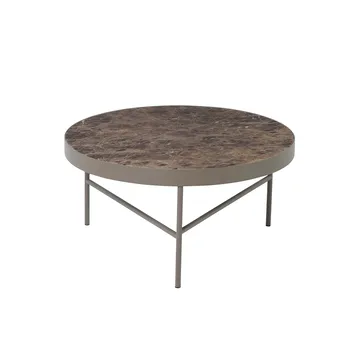 Marble Table Couchtisch - Marmor braun, large, braunes Gestell - Ferm Living