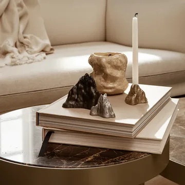 Marble Table Couchtisch - Marmor braun, large, braunes Gestell - Ferm Living