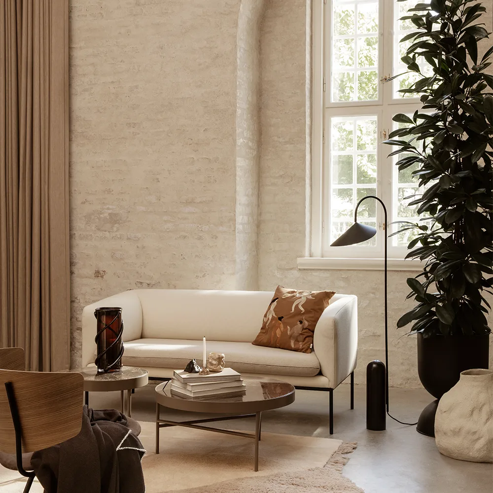 Marble Table Couchtisch, Marmor braun, large, braunes Gestell Ferm Living