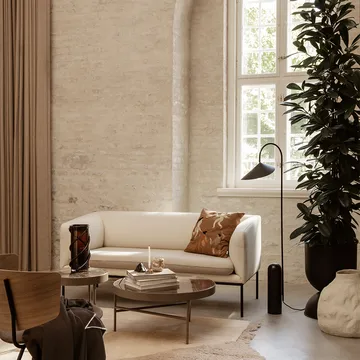 Marble Table Couchtisch - Marmor braun, large, braunes Gestell - Ferm Living