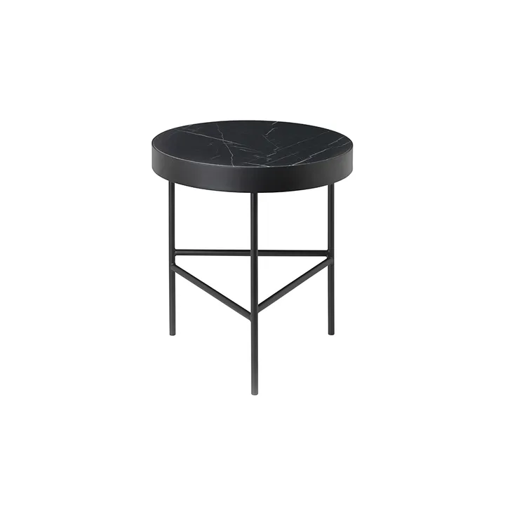 Marble Table Couchtisch - Marmor schwarz, medium, schwarzes Gestell - Ferm Living