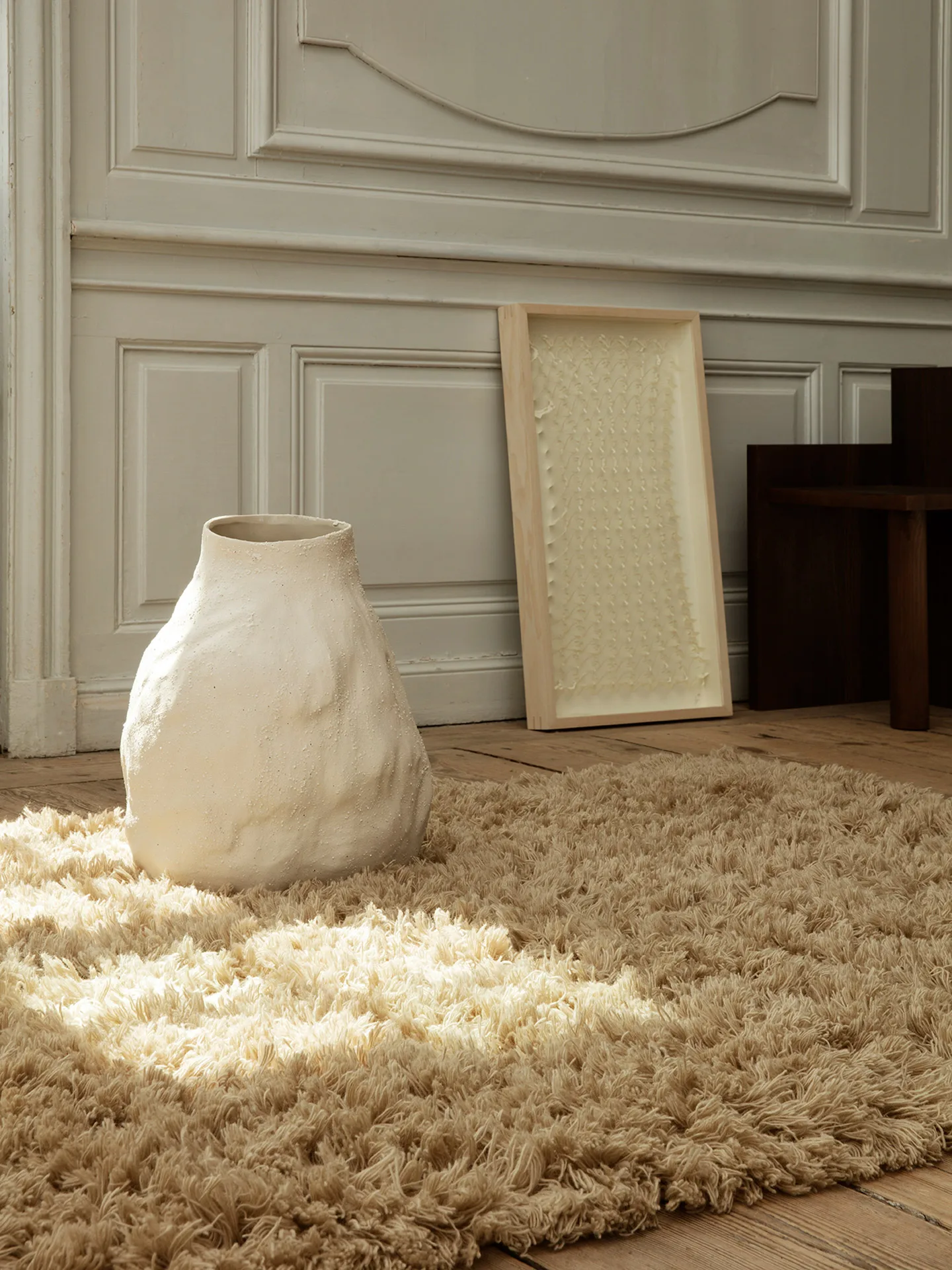 Meadow High Pile Teppich 140 x 200cm, Light Sand Ferm Living
