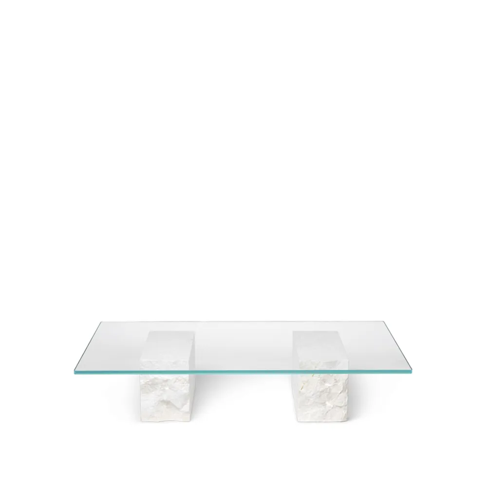 Mineral Couchtisch, Glas, Sockel aus Marmor Ferm Living