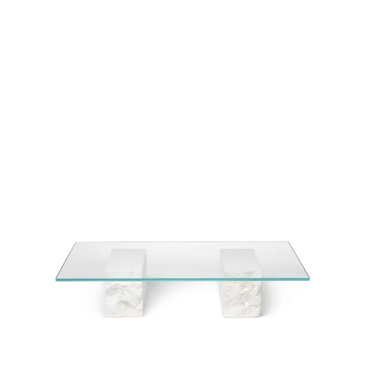 Mineral Couchtisch - Glas, Sockel aus Marmor - Ferm Living