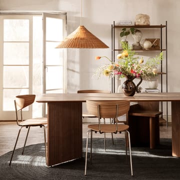 Mingle Esstisch - Walnut veneer, 160cm, abgewinkelte Beine Walnussfurnier - ferm LIVING