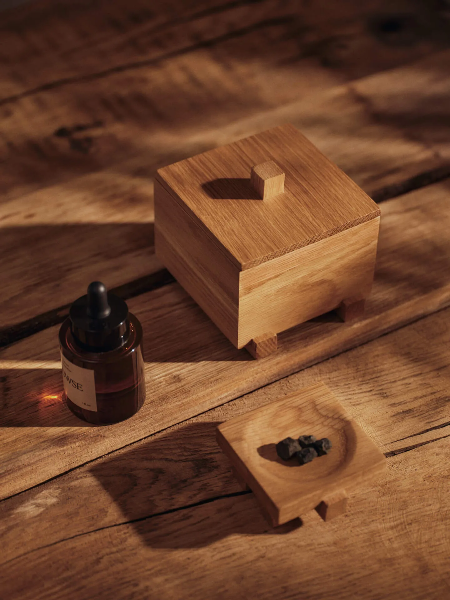 Moku Tablett, Unbehandelte Eiche, 7x8 cm Ferm Living