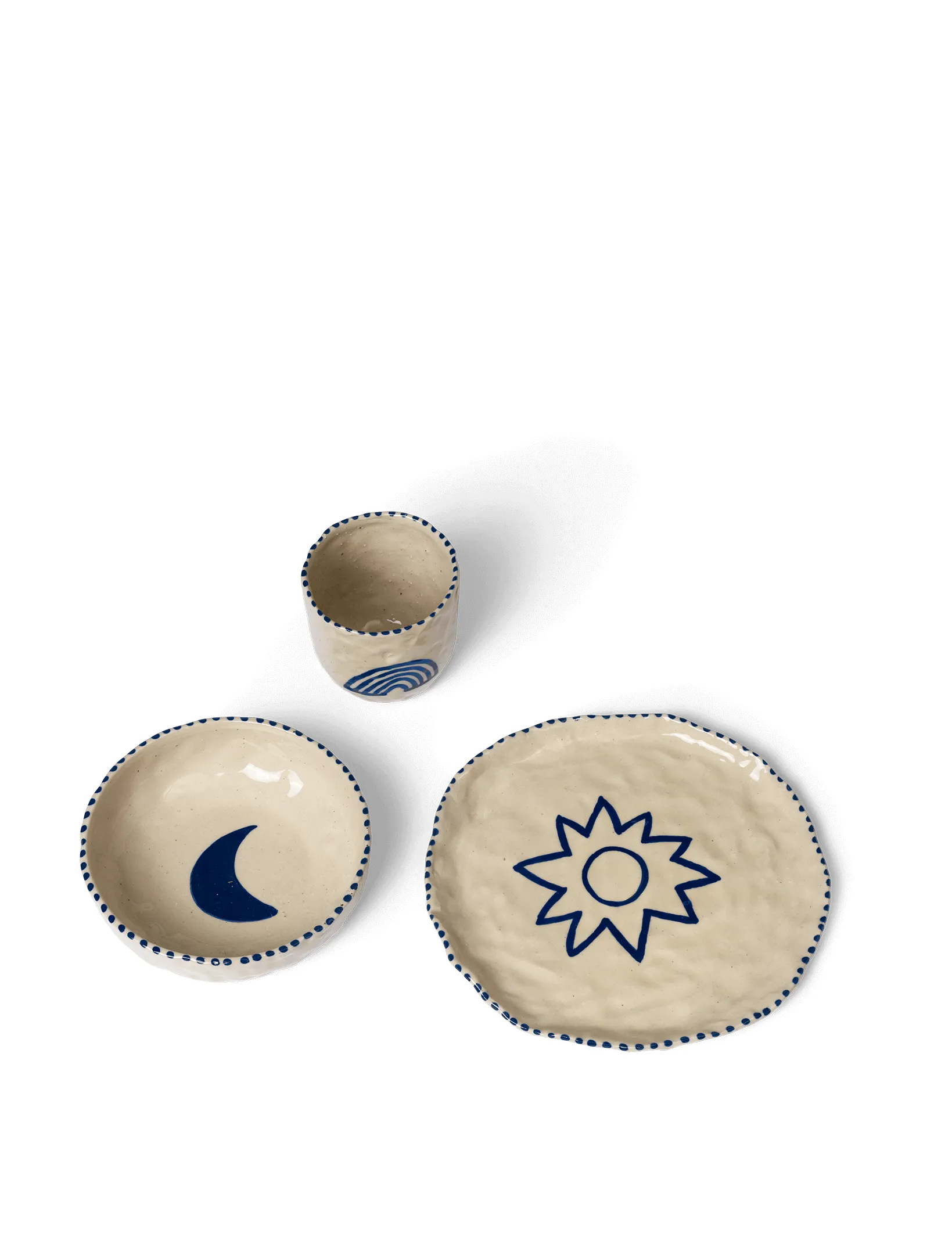 Naive Kindergeschirr-Set 3-teilig, Deep blue Ferm Living