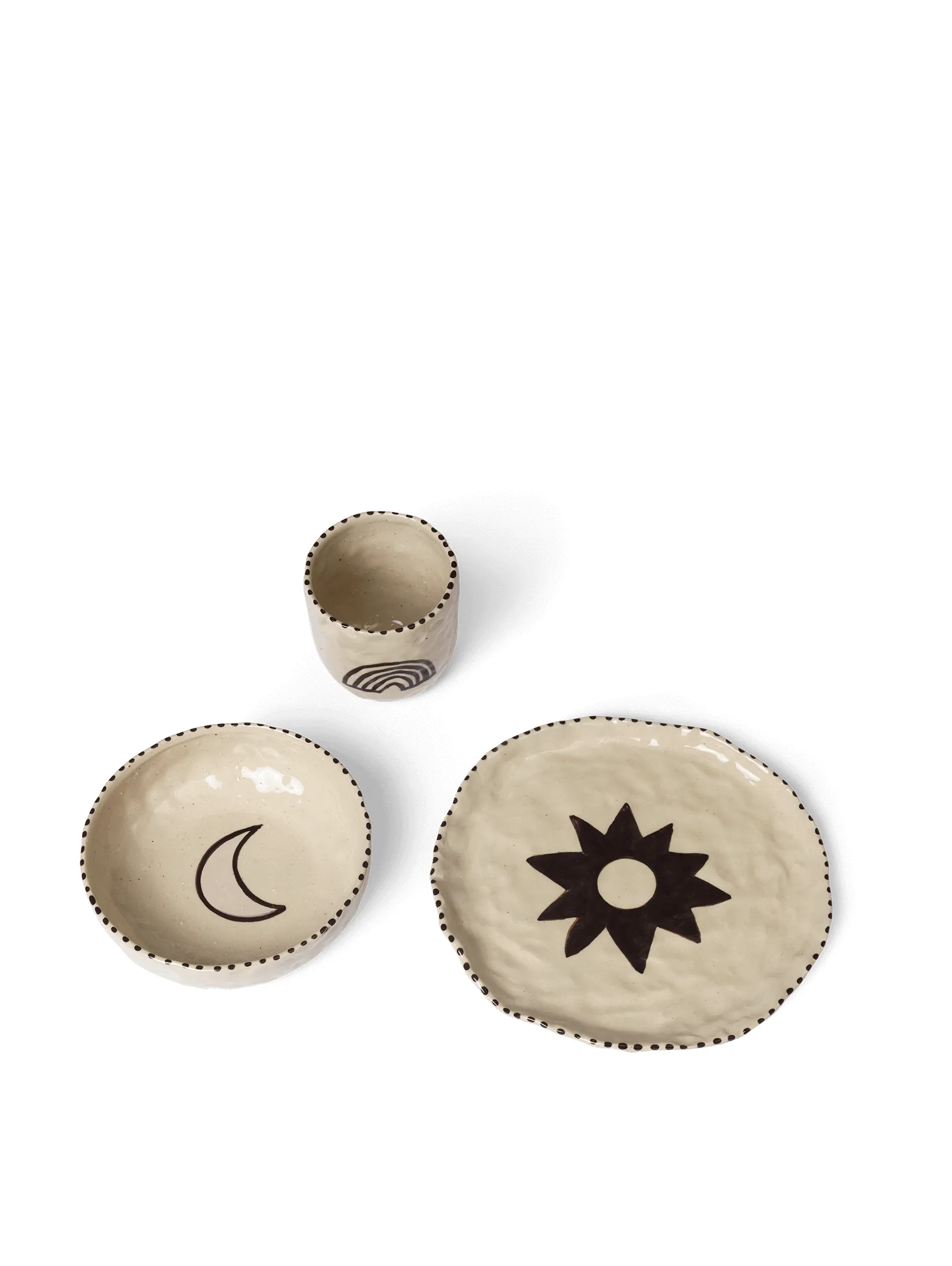 Naive Kindergeschirr-Set 3-teilig, Red brown Ferm Living