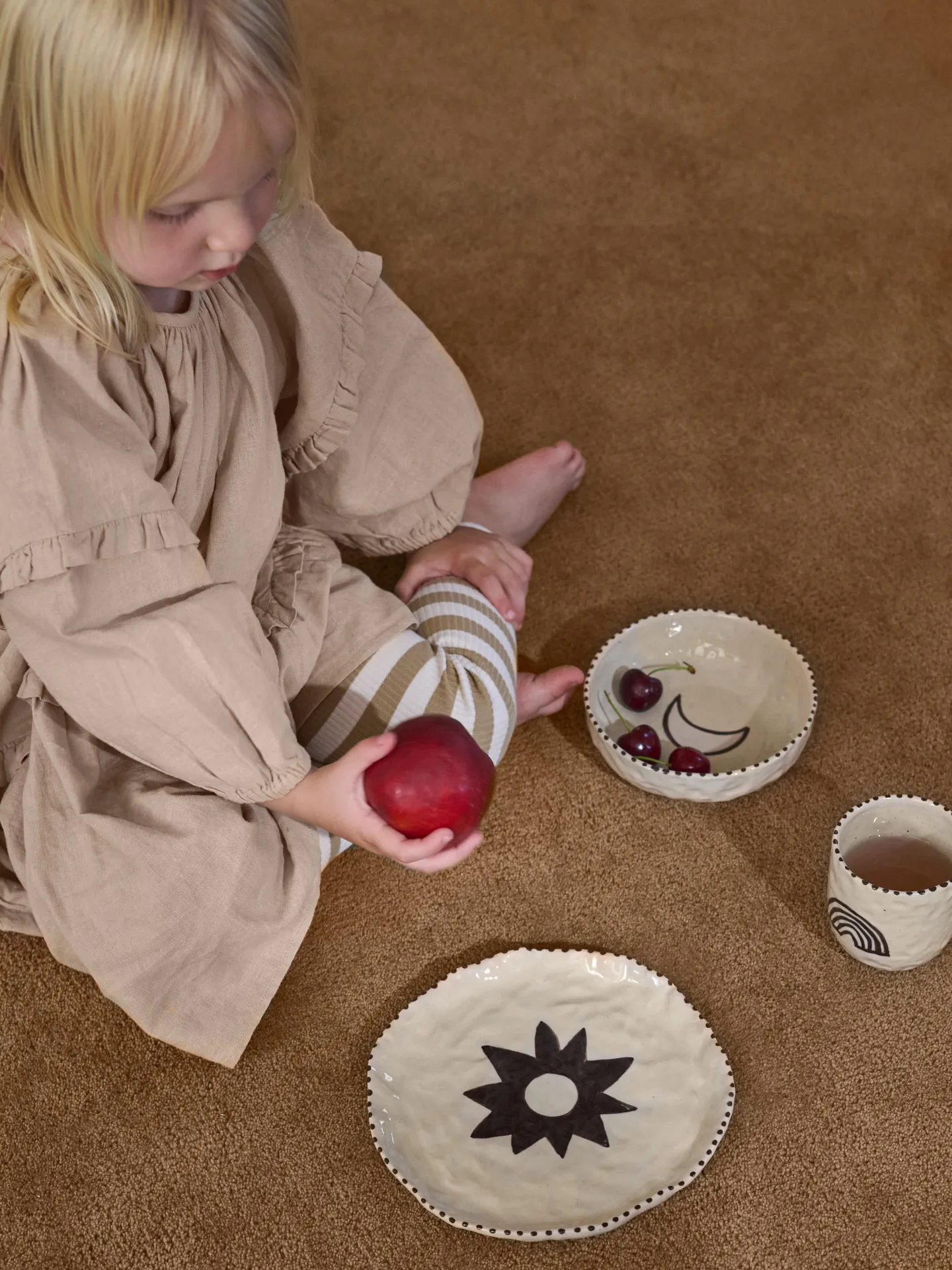 Naive Kindergeschirr-Set 3-teilig, Red brown Ferm Living