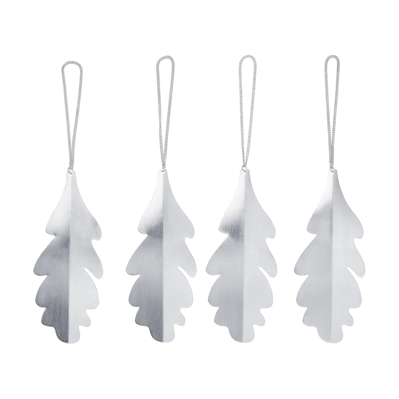 Oak leaf Dekorationsanhänger 13,5 cm 4er-Pack, Silber Ferm Living