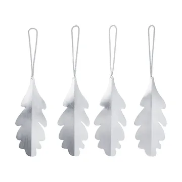 Oak leaf Dekorationsanhänger 13,5 cm 4er-Pack - Silber - Ferm Living