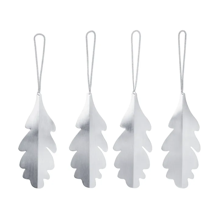 Oak leaf Dekorationsanhänger 13,5 cm 4er-Pack - Silber - Ferm Living
