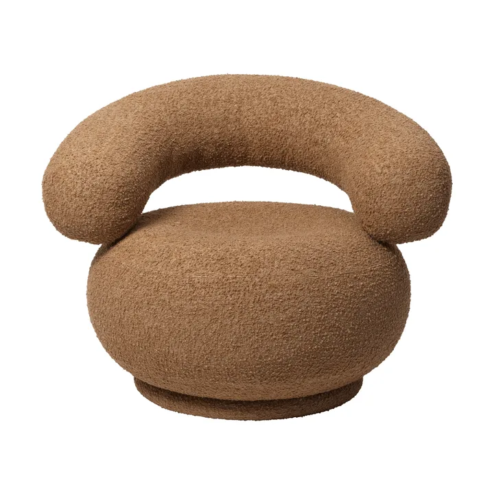 Orbo Lounge chair Sessel - Raw Bouclé – Tan - Ferm Living