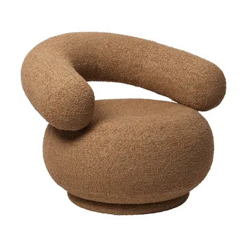 Orbo Lounge chair Sessel - Raw Bouclé – Tan - Ferm Living