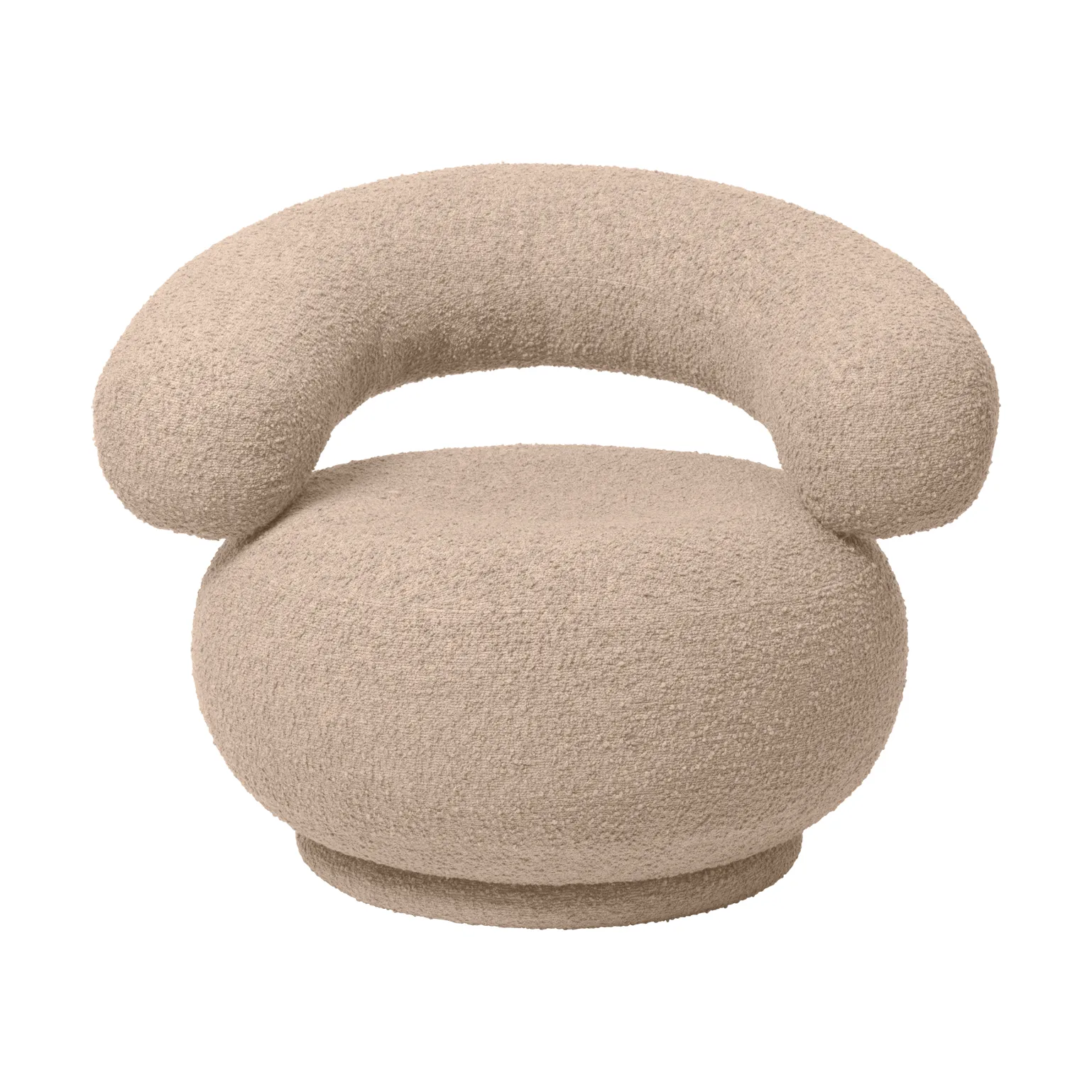 Orbo Lounge chair swivel Drehstuhl, Raw bouclé - Natural Ferm Living