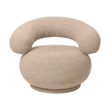 Orbo Lounge chair swivel Drehstuhl - Raw bouclé - Natural - Ferm Living