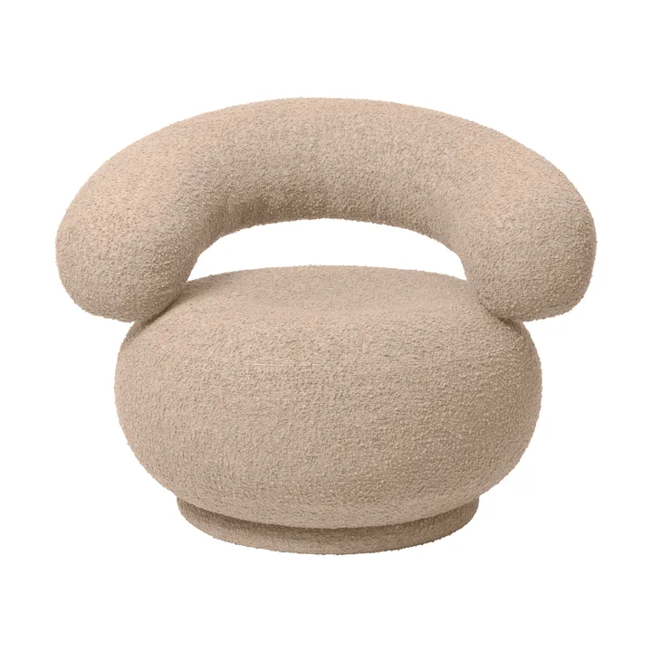 Orbo Lounge chair swivel Drehstuhl - Raw bouclé - Natural - Ferm Living