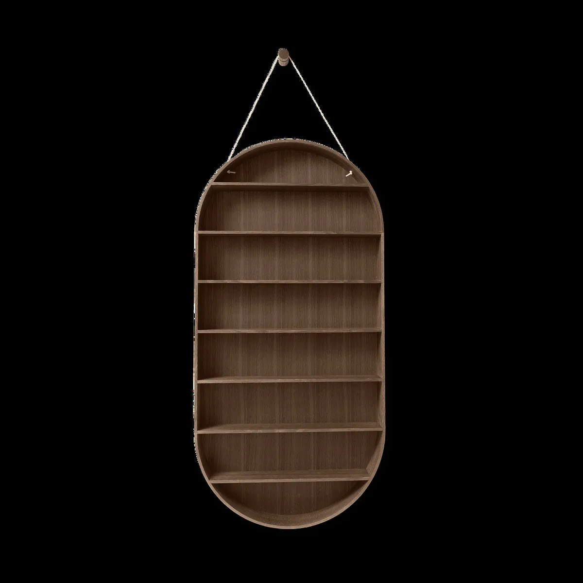 Ferm Living Oval Dorm Wandregal Smoked oak