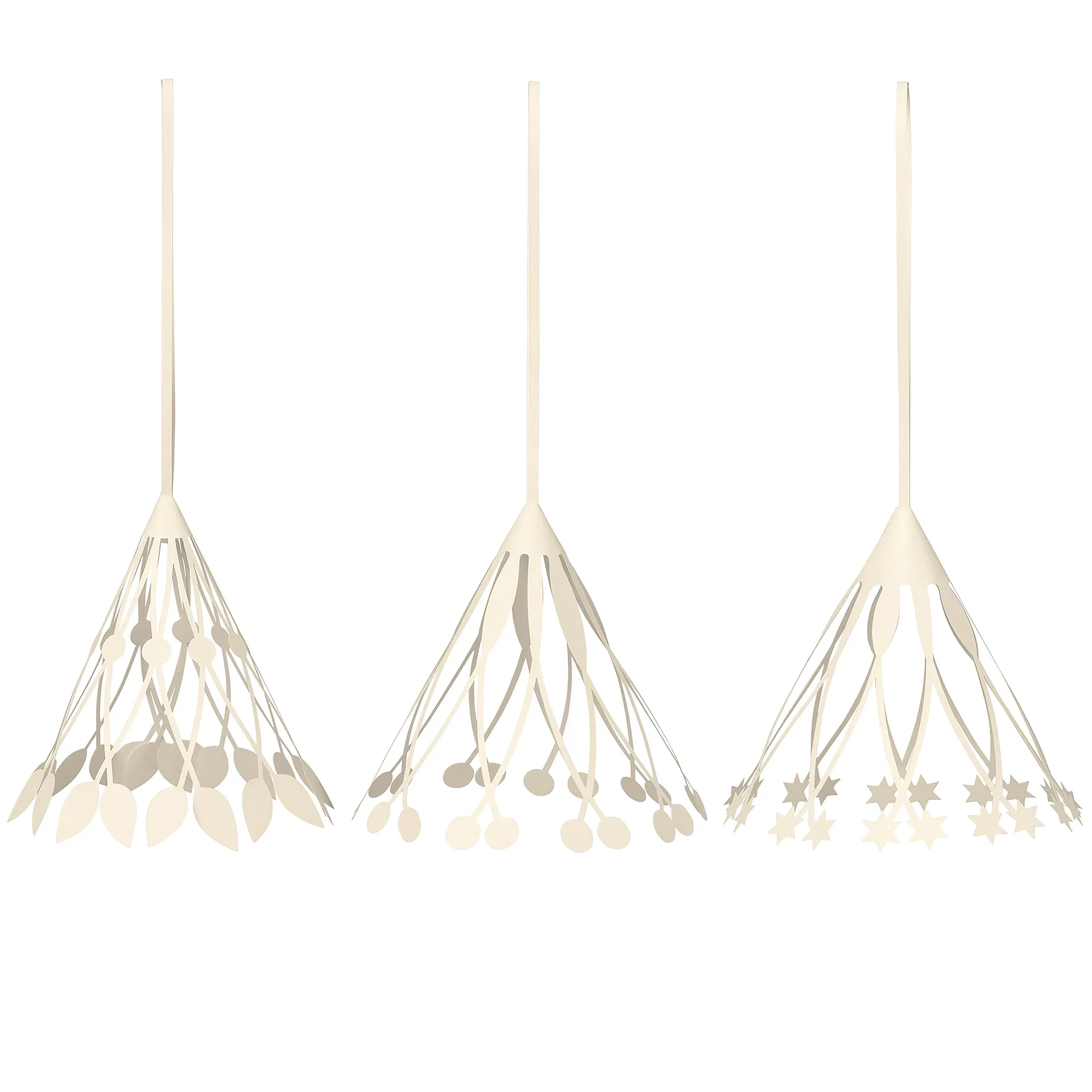 Paper tassels Weihnachtsanhänger Ø10cm 3er Pack, Off-white Ferm Living