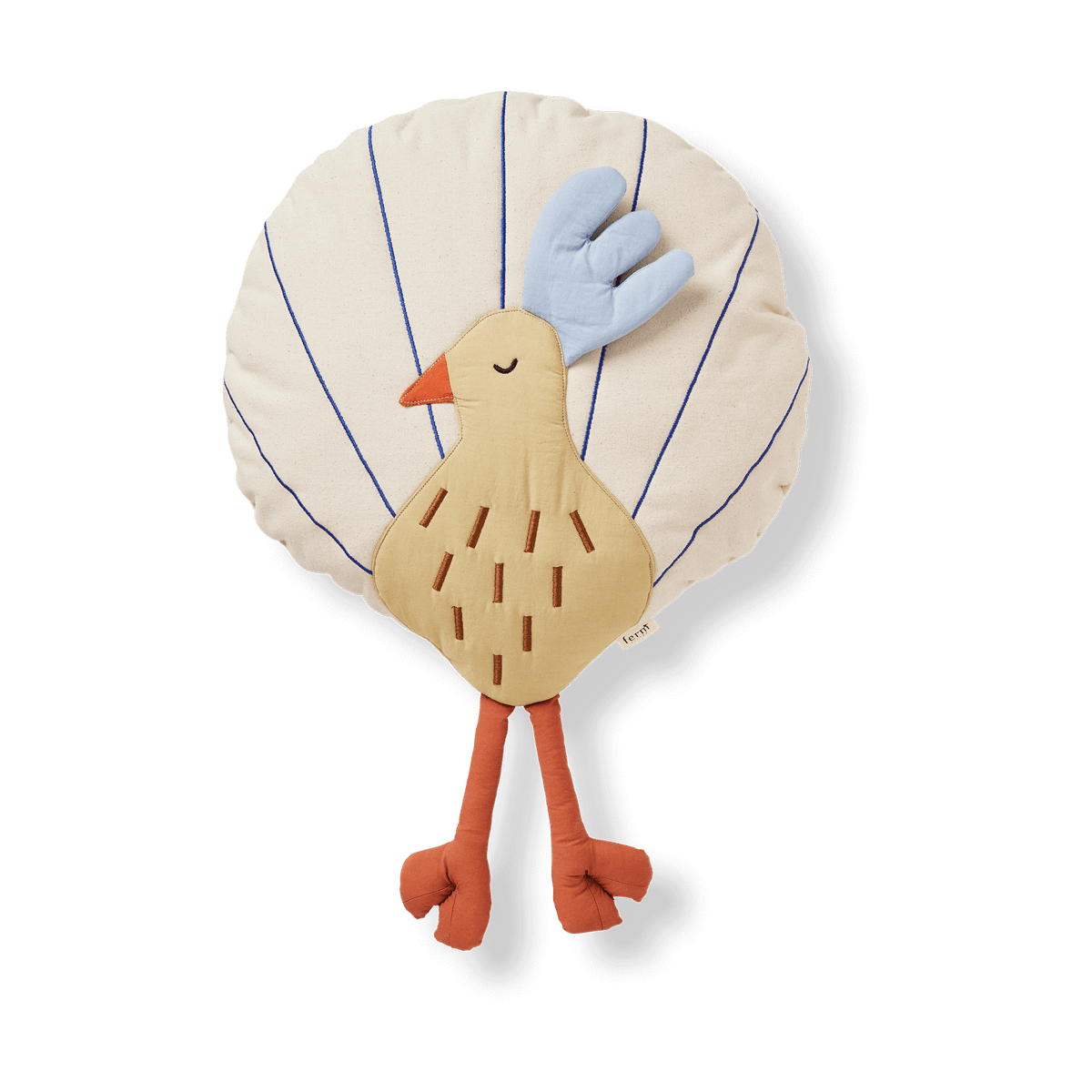 Ferm Living Peacock Kissen Silver Fern-undyed | Skandinavisches Design | Zier- & Dekokissen | Multi