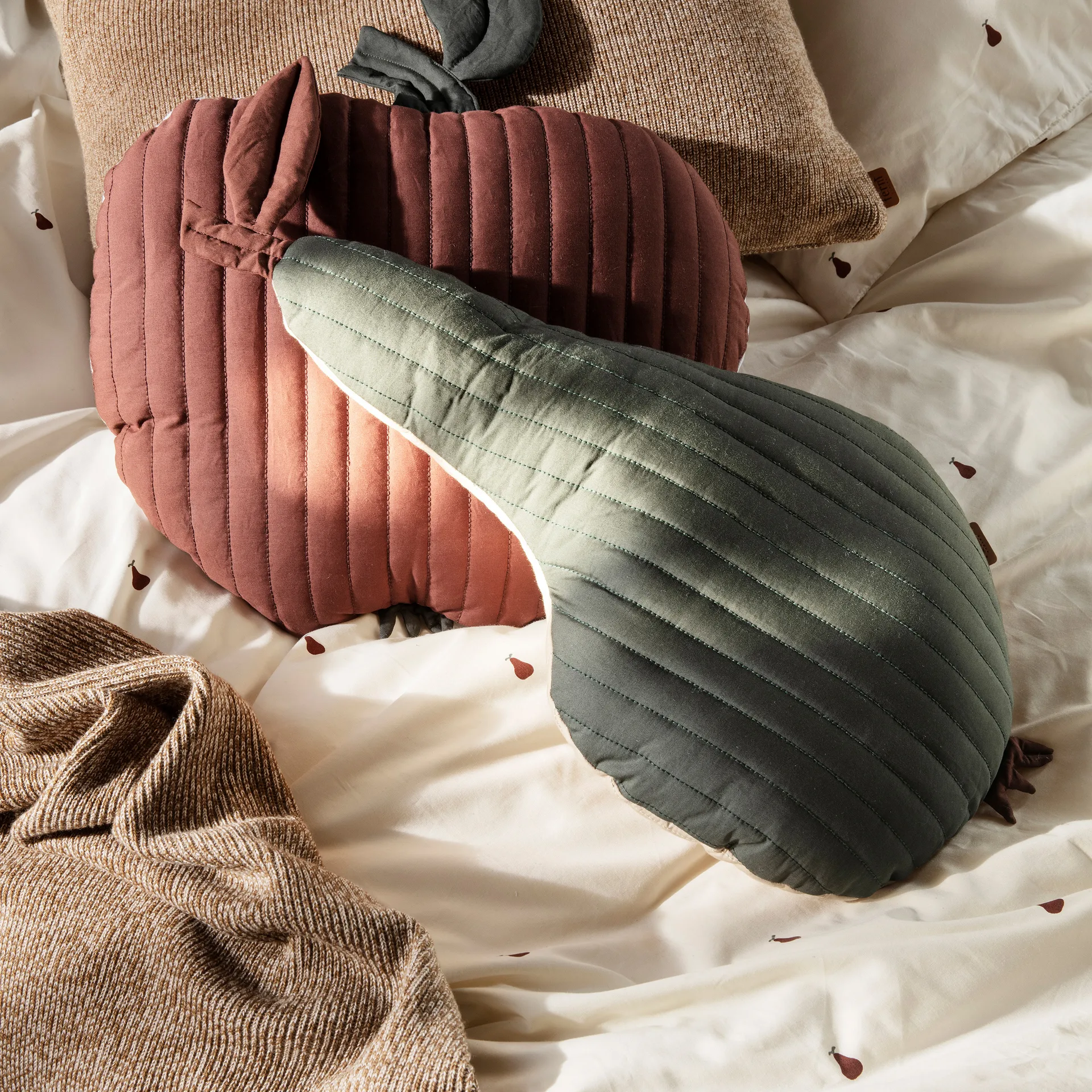 Pear Bettwäsche 70 x 100cm, Off white-cinnamon Ferm Living