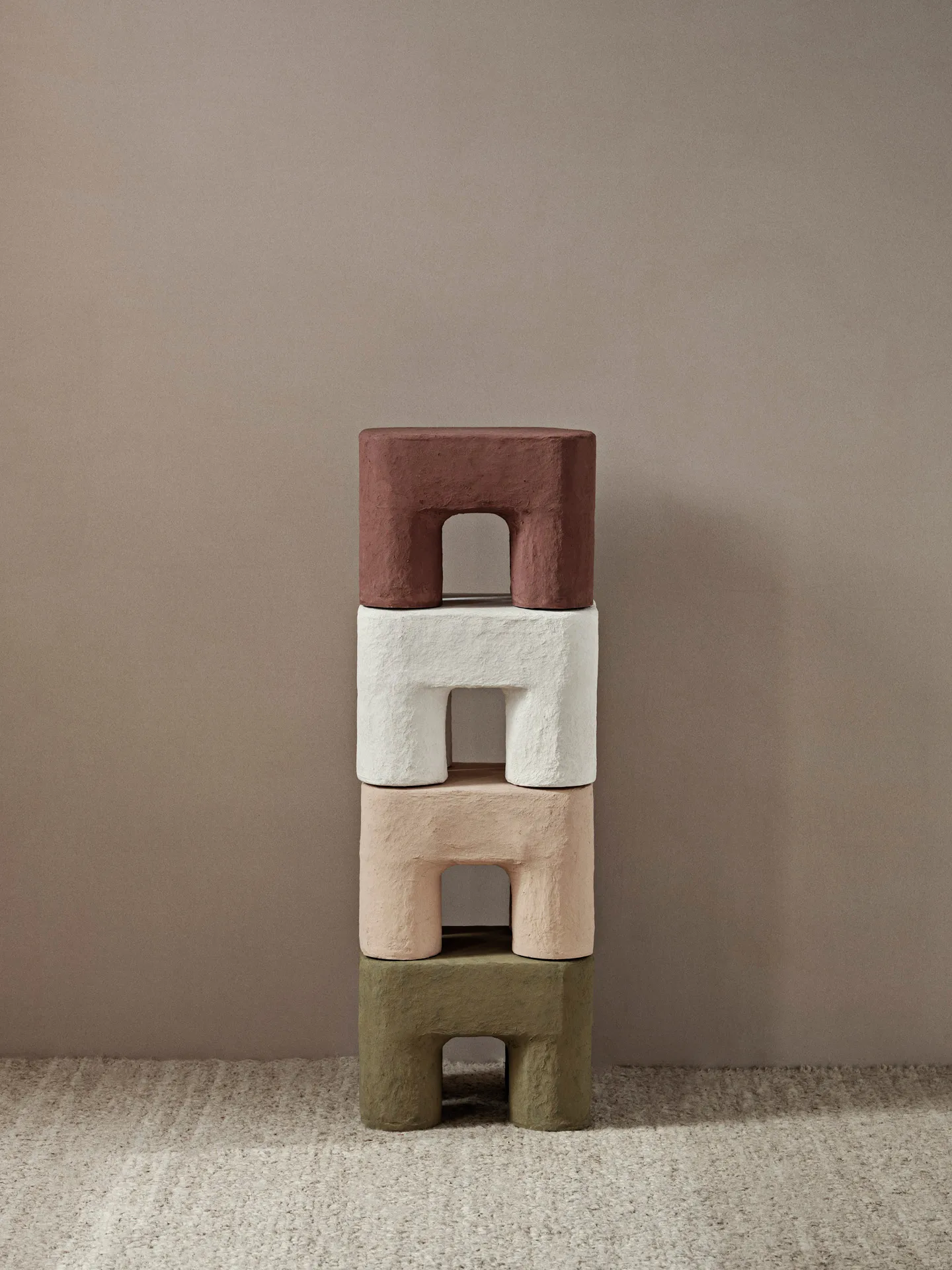 Podo Hocker, Red Brown Ferm Living