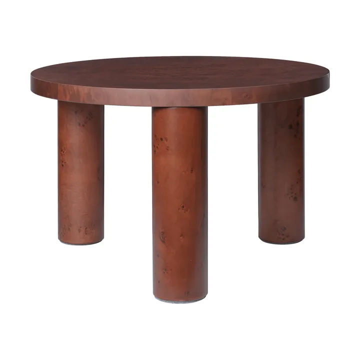 Post Couchtisch small Ø 65 cm - Dunkel gebeizte Maserknolle - Ferm Living