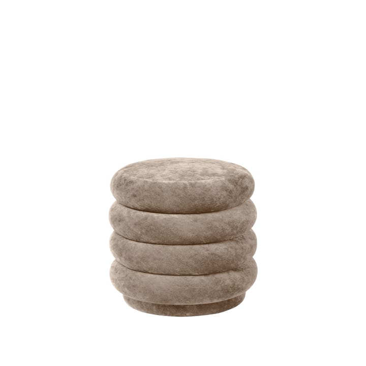 Pouf Round Pouf - Stoff faded velvet 26 beige - Ferm LIVING