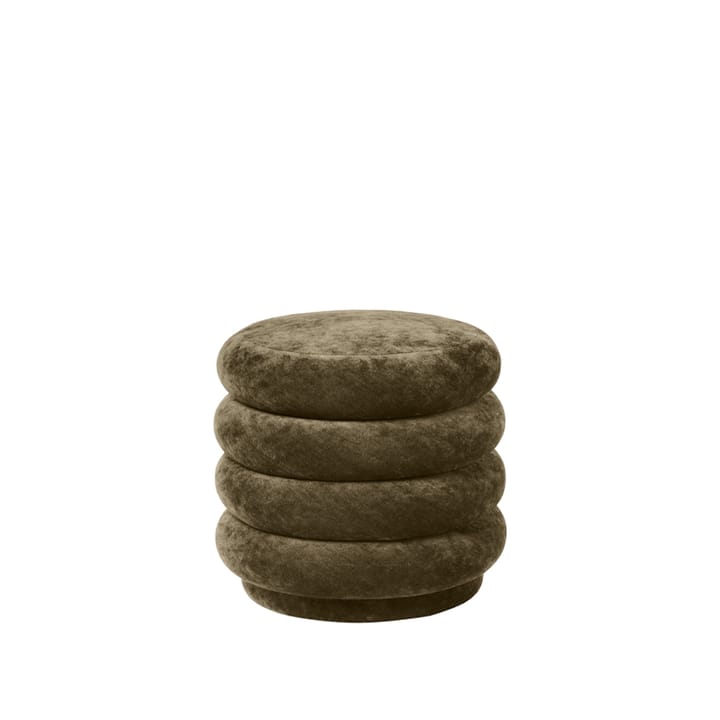 Pouf Round Pouf - Stoff faded velvet 3 forest - ferm LIVING