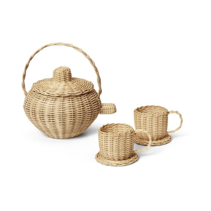 Rattan Teeservice 3 Teile - Natural - ferm LIVING