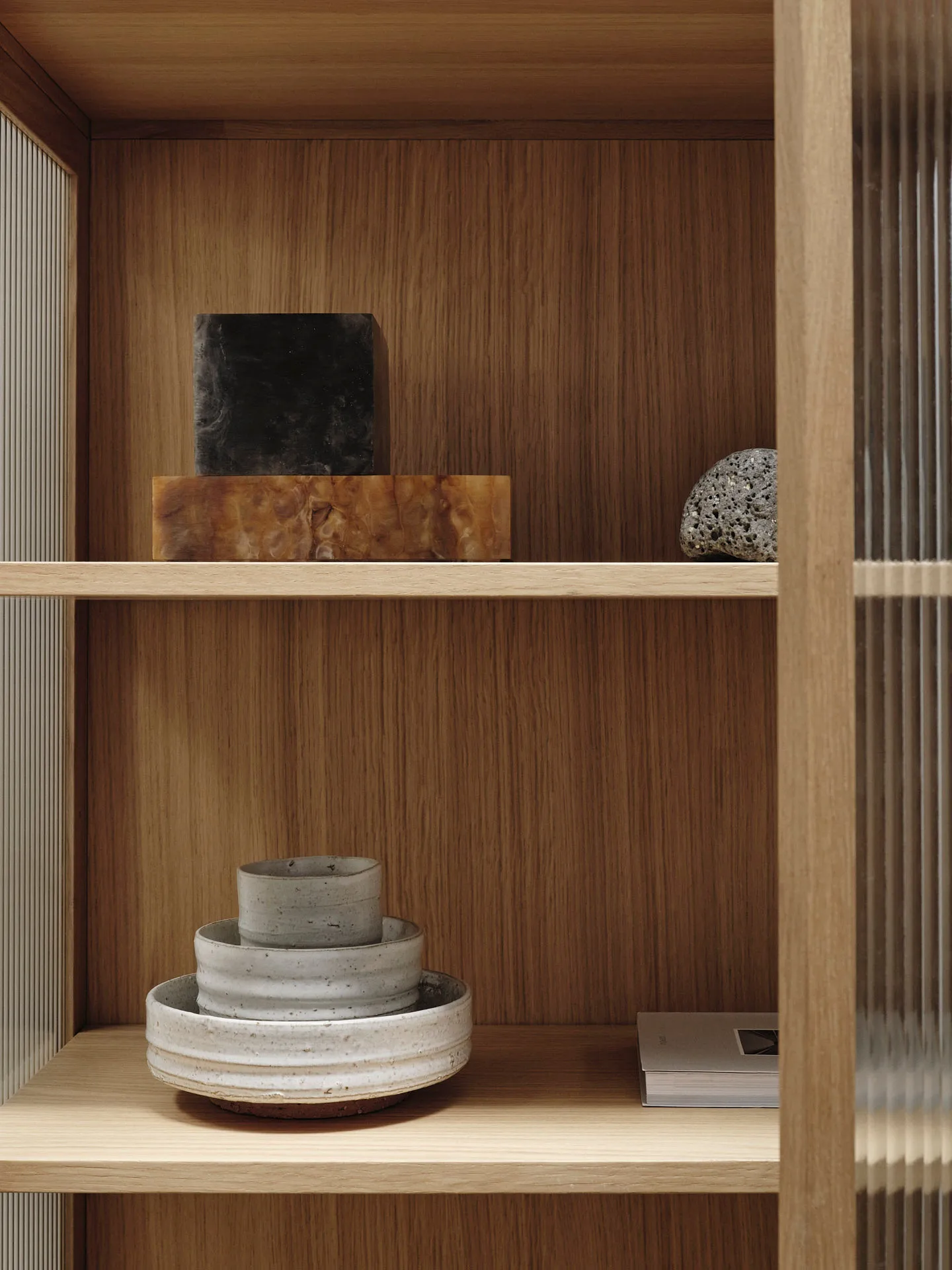 Reed Vitrinenschrank 70x155 cm, Natural oak Ferm Living