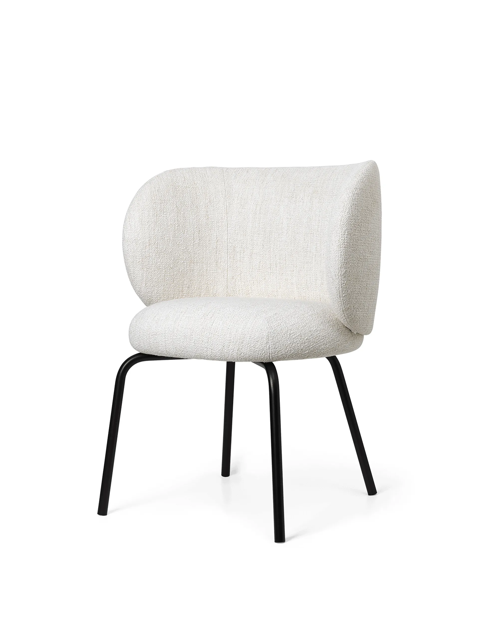 Rico dining chair bouclé, Off-white-black Ferm Living
