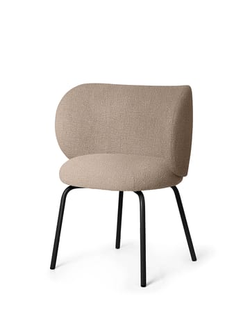 Rico dining chair bouclé - Sand-black - Ferm Living